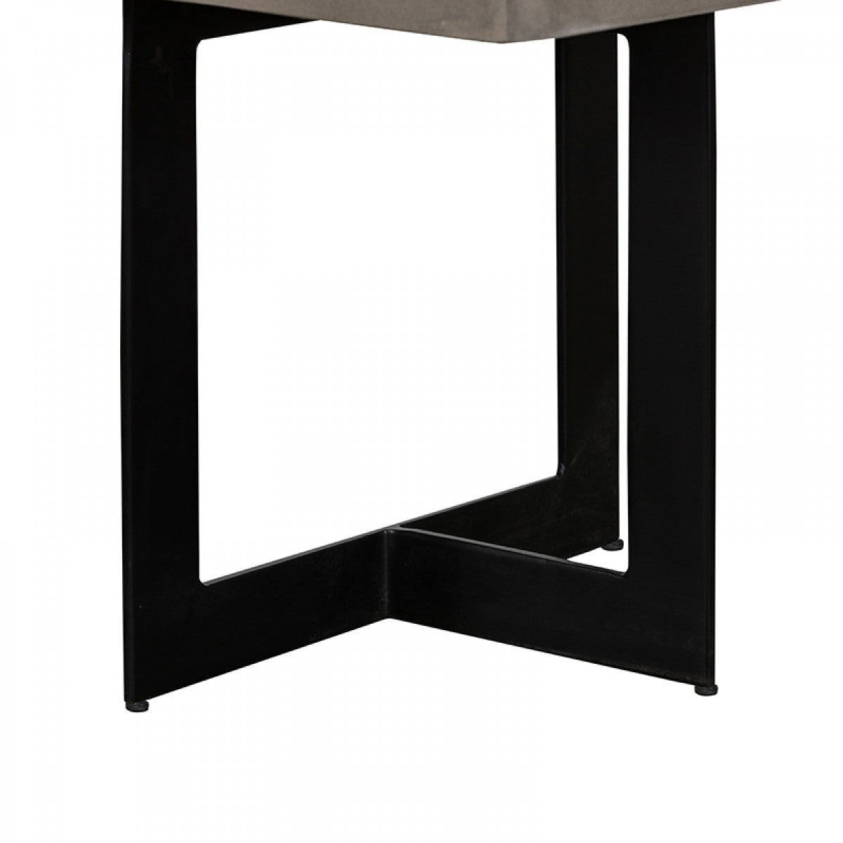 Modern Dark Gray Concrete & Black Steel Coffee Table