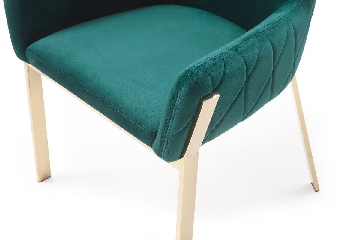 Green Velvet Gold Dining Chair