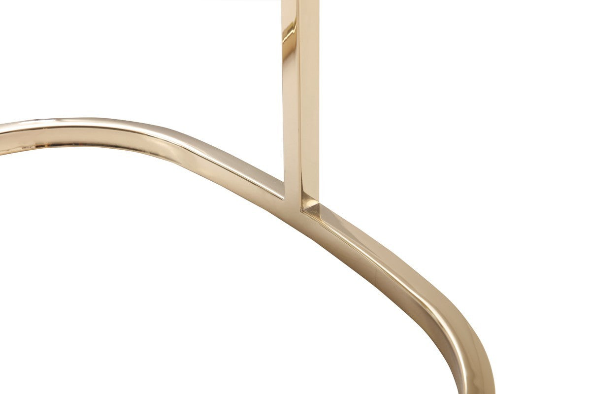 Gray & Champagne Fabric Dining Chair