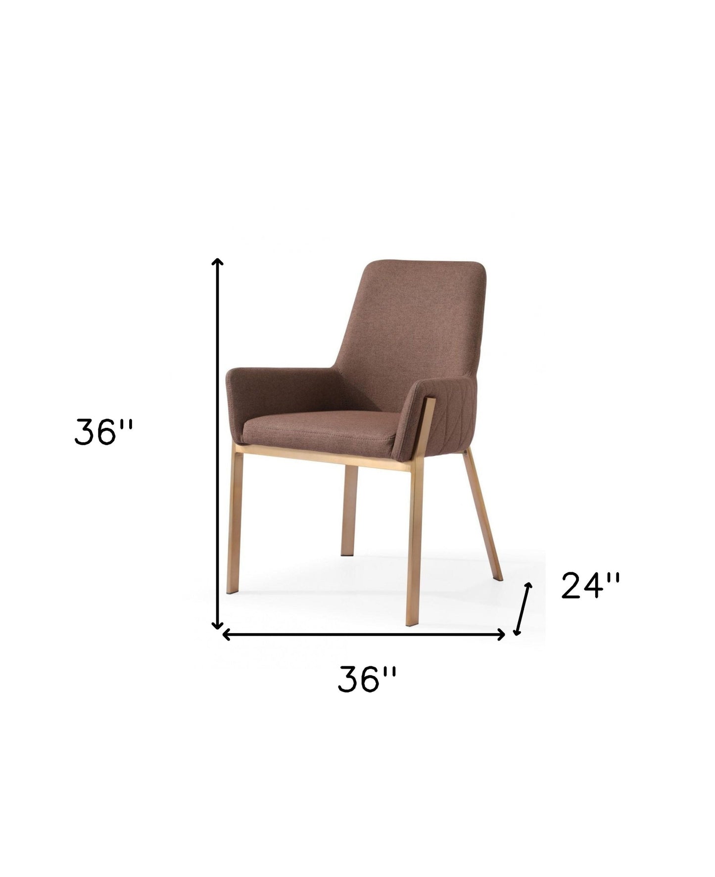 Brown Brass Dining Chair