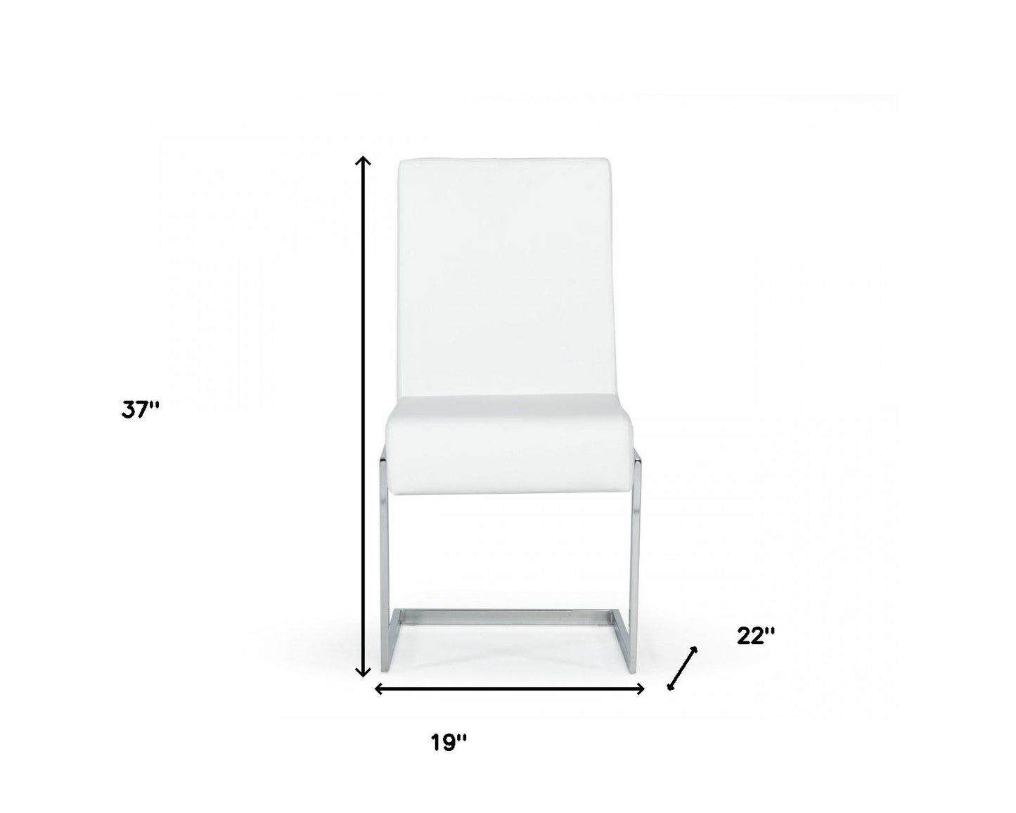 White Silver Modern Dining Chairs - Set of 2