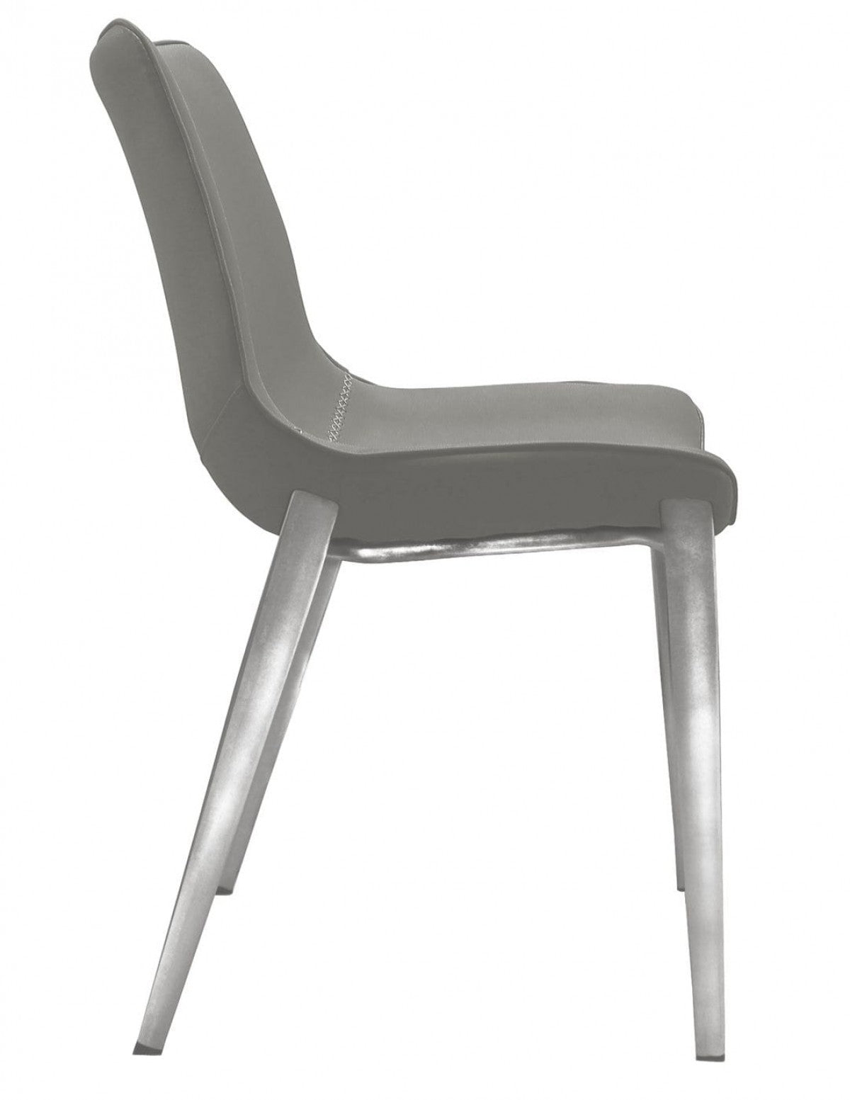 Gray Faux Leather Modern Dining Chairs - Set of 2