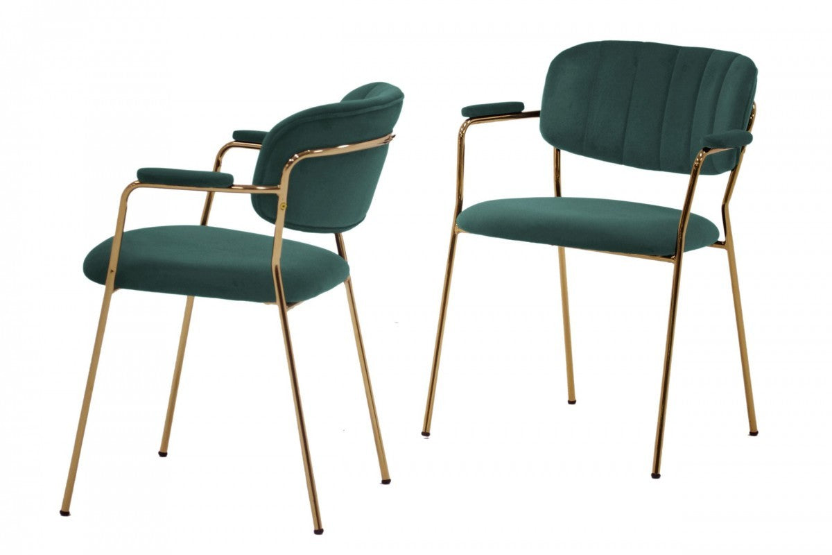 Green Modern Dining Chairs - Set of 2