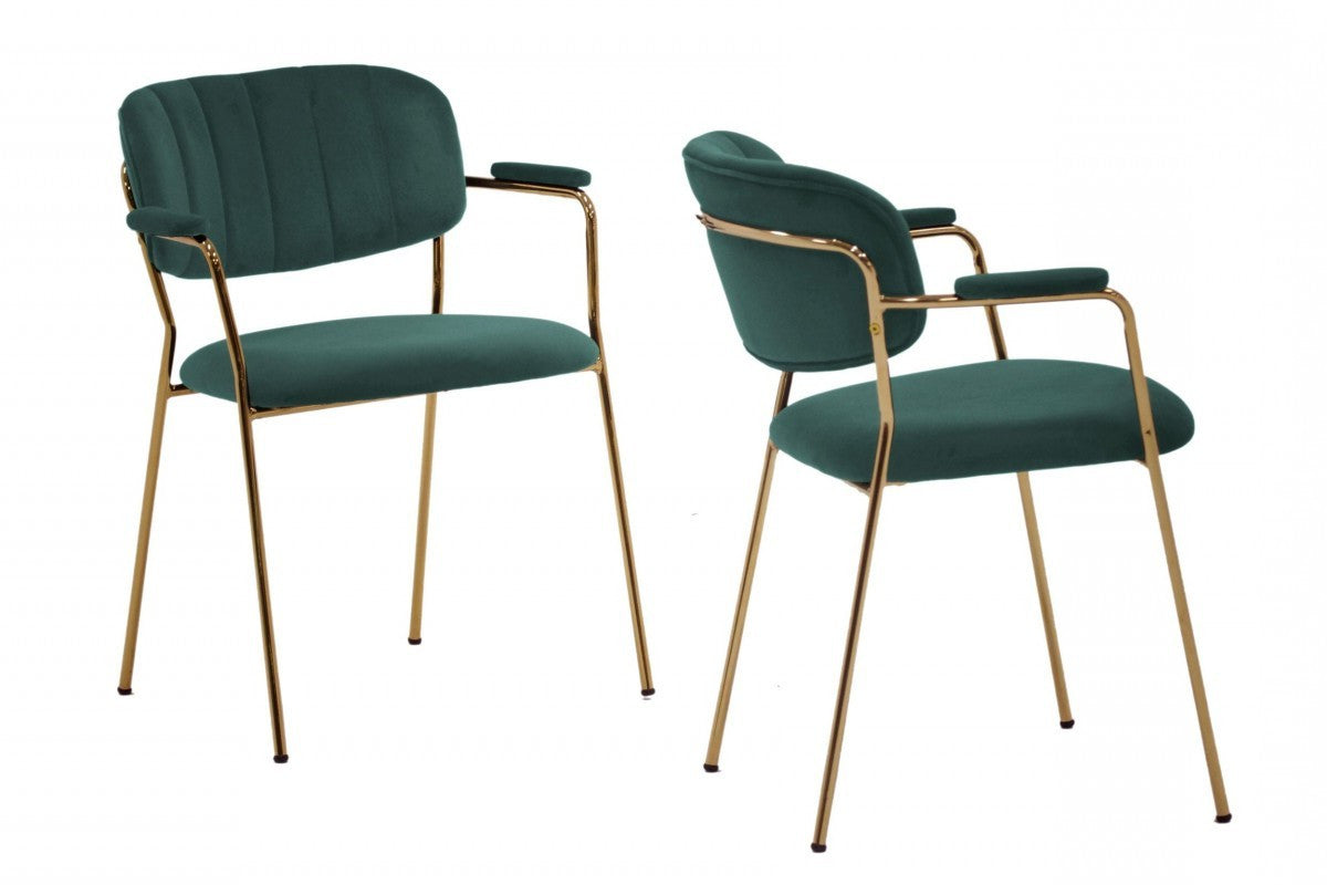 Green Modern Dining Chairs - Set of 2