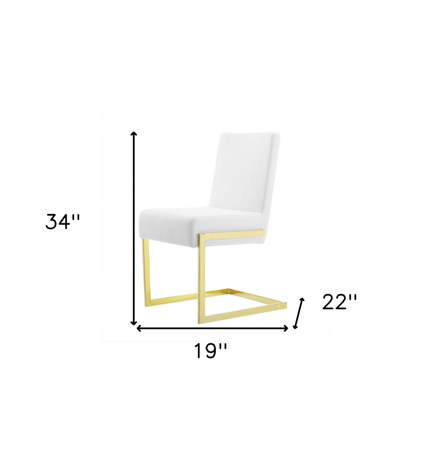 White Gold Modern Dining Chairs - Set of 2