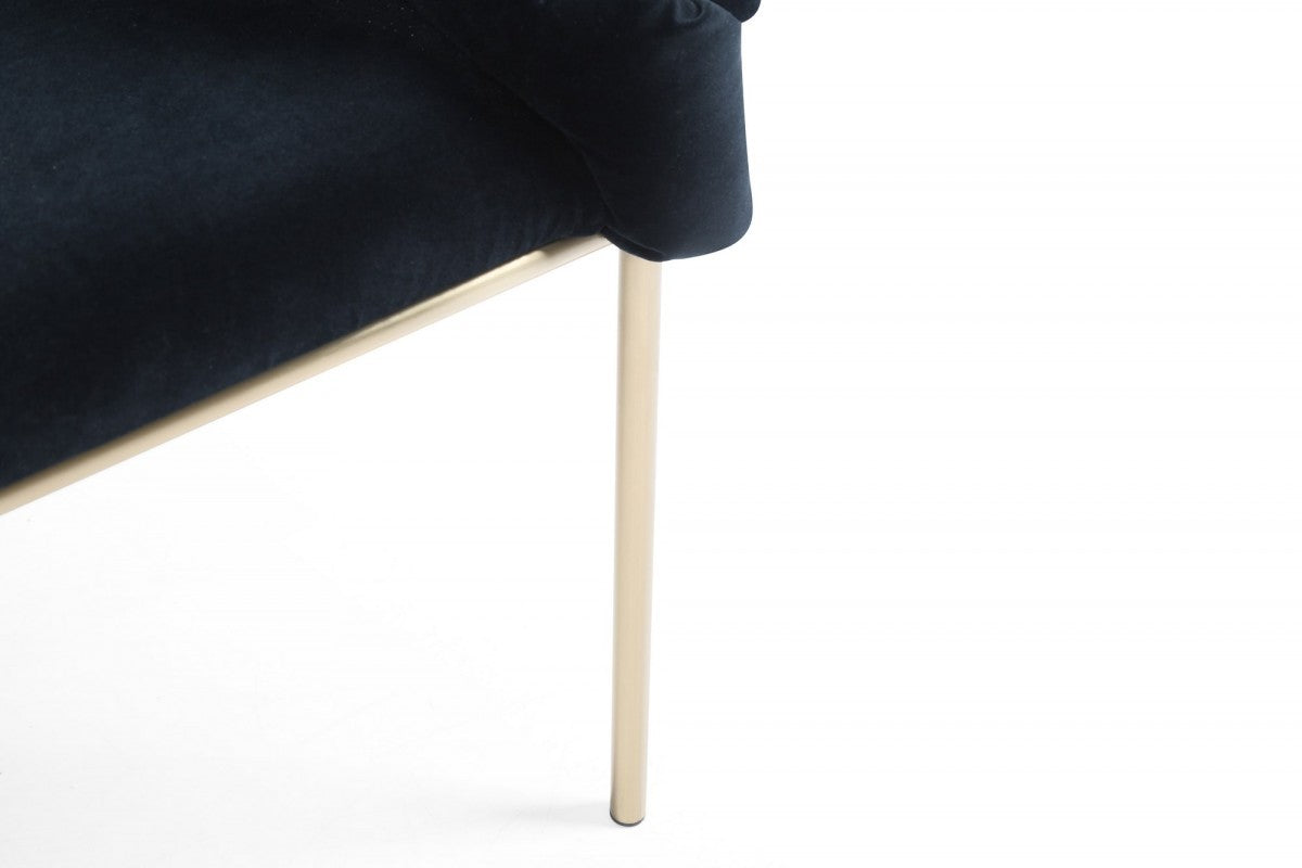 Black Geo Velvet & Brushed Brass Velvet Dining Chair