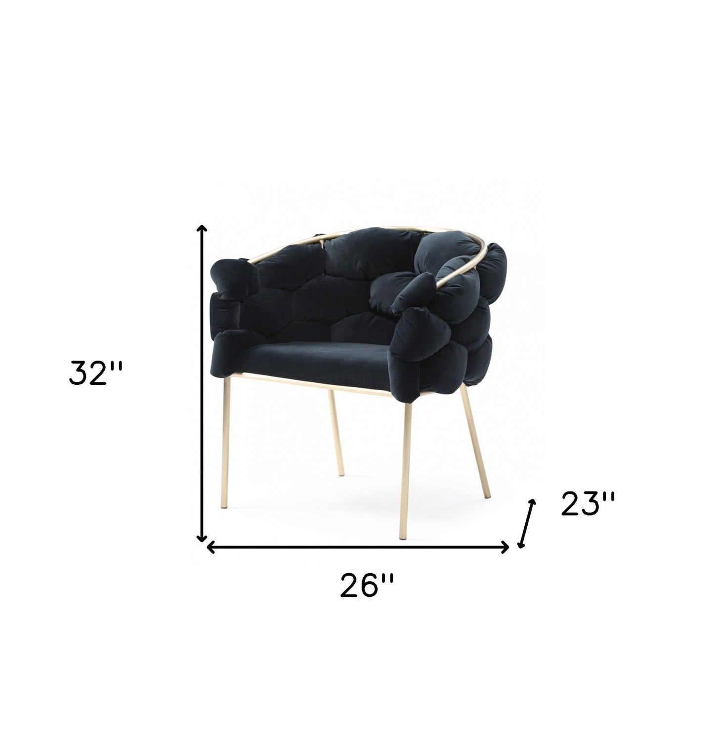 Black Geo Velvet & Brushed Brass Velvet Dining Chair