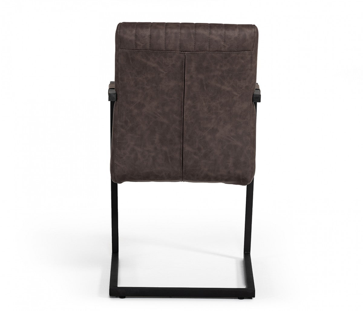 Brown Faux Leather Dining Chairs - Set of 2