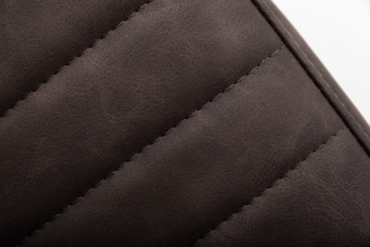 Brown Faux Leather Dining Chairs - Set of 2