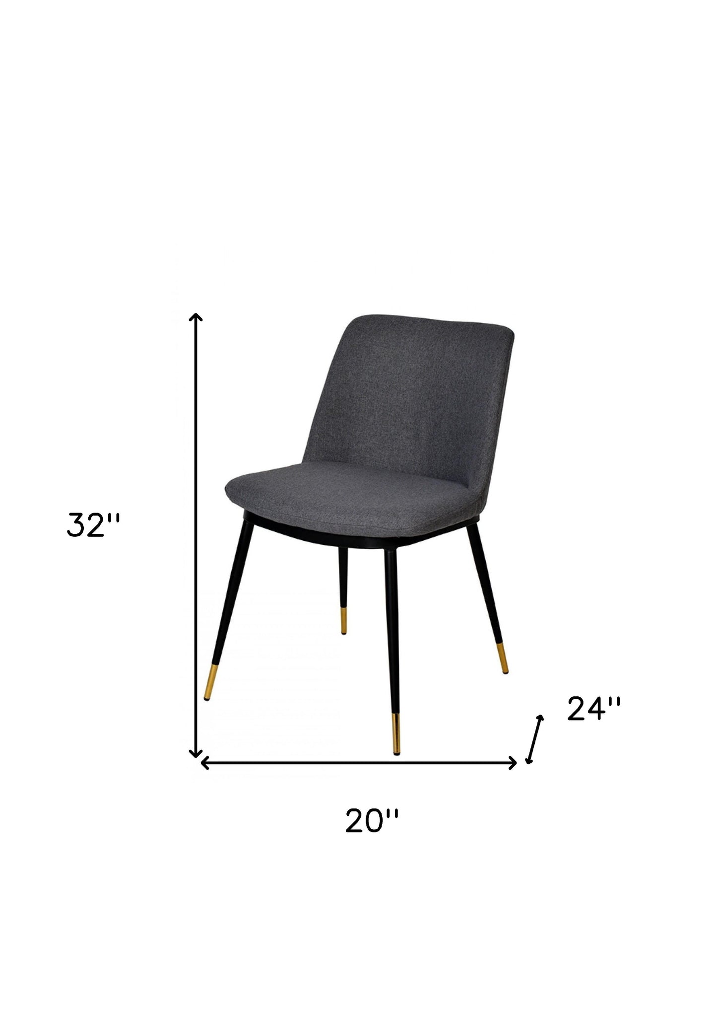 Gray Black Dining Chairs - Set of 2