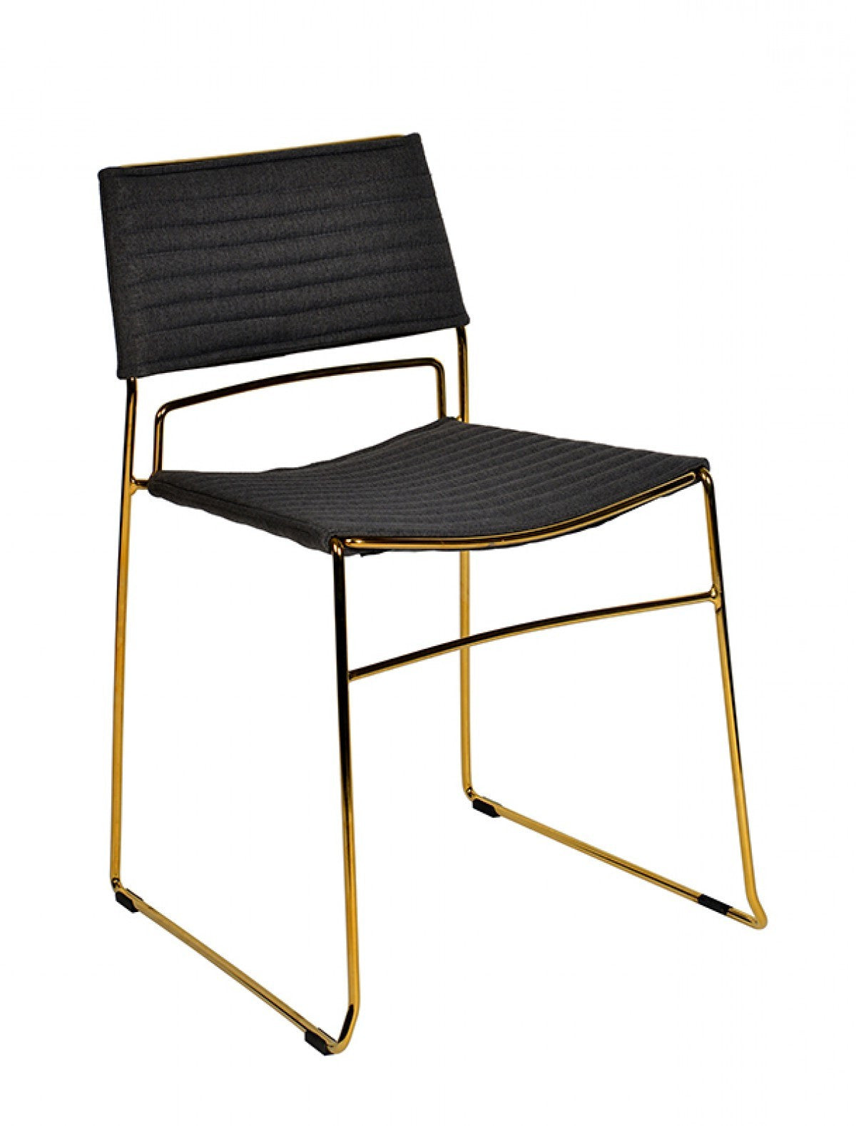 Gray Gold Fabric Dining Chairs - Set of 2