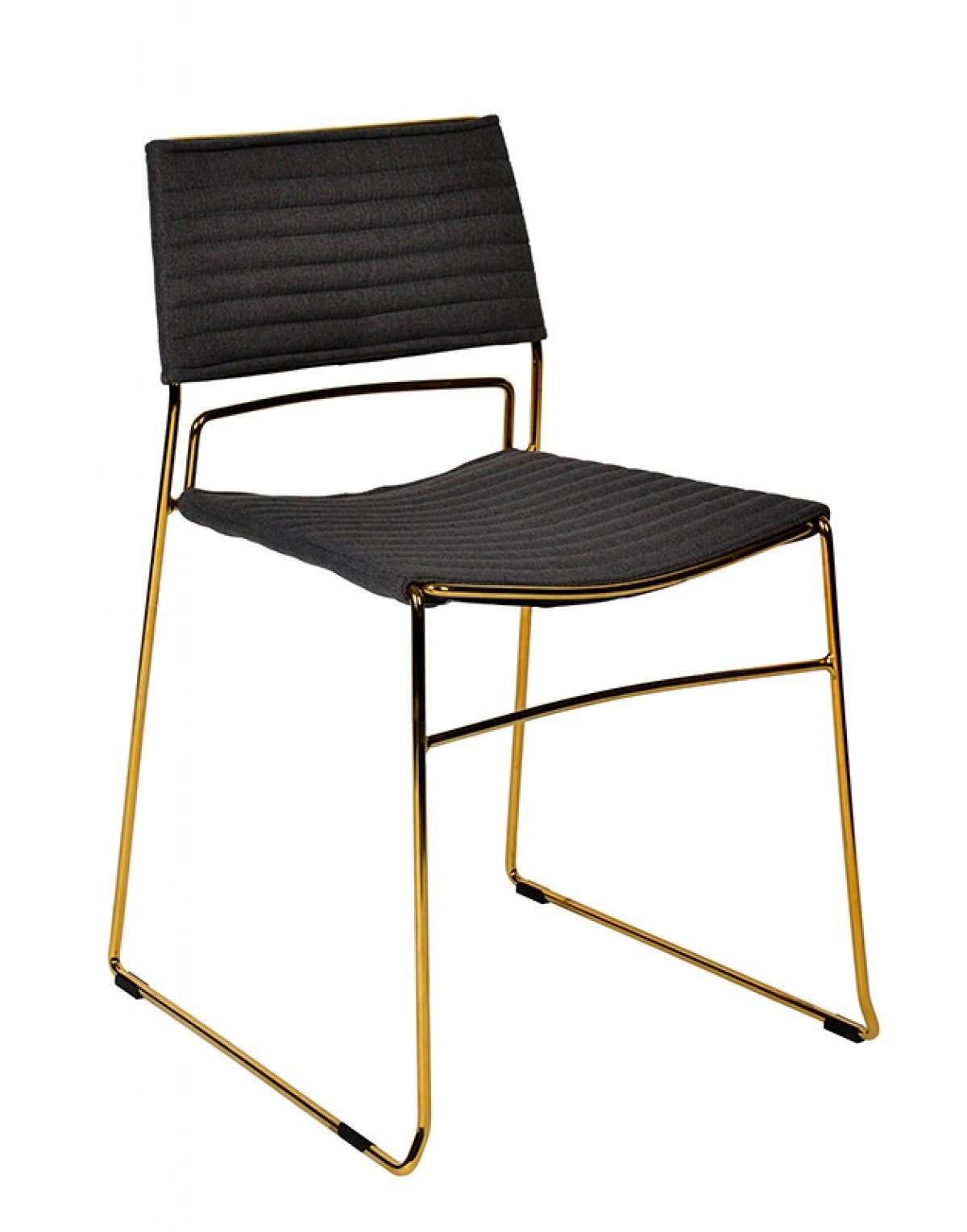 Gray Gold Fabric Dining Chairs - Set of 2