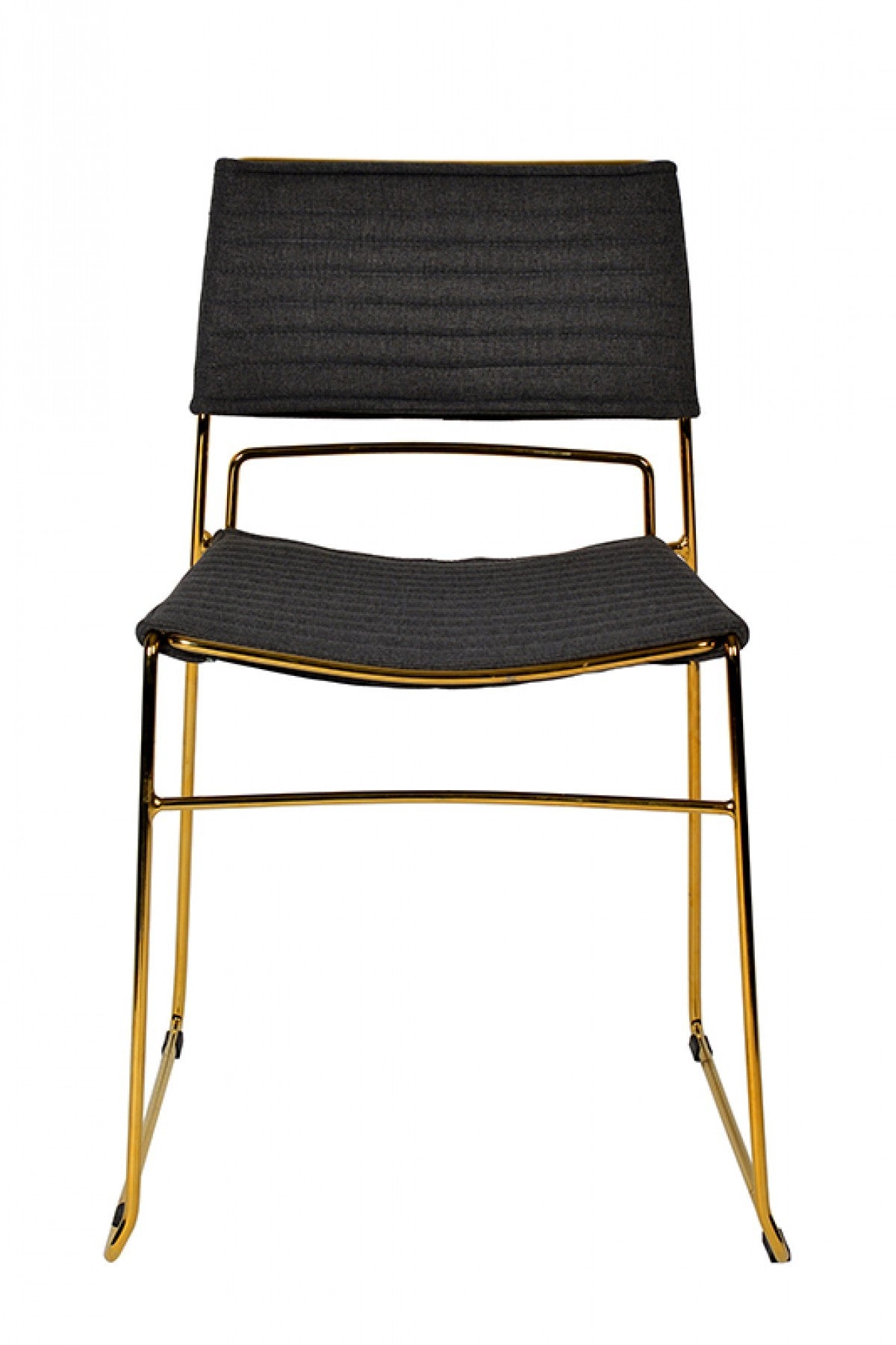 Gray Gold Fabric Dining Chairs - Set of 2