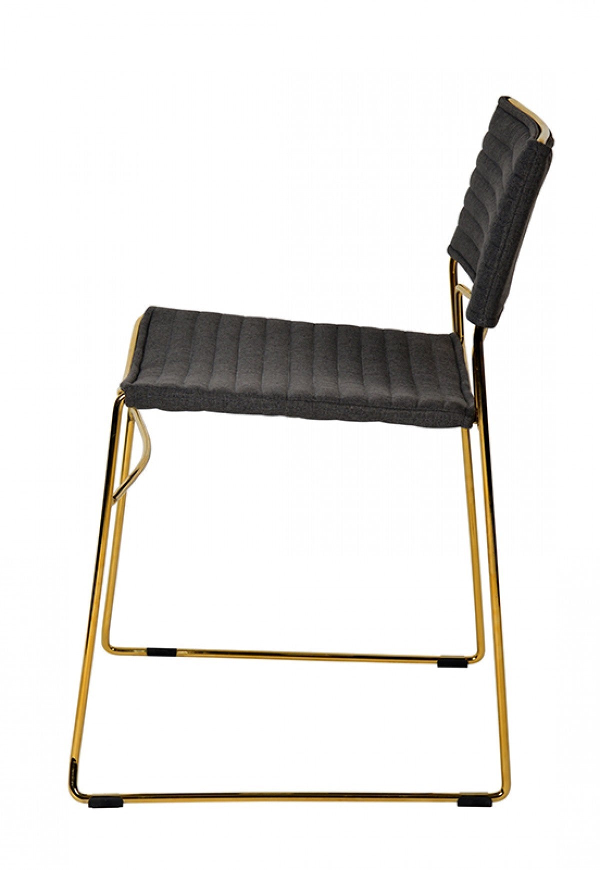 Gray Gold Fabric Dining Chairs - Set of 2