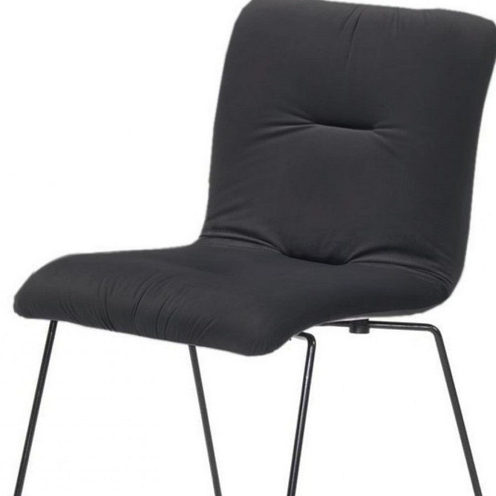 Dark Gray Velvet Dining Chairs - Set of 2