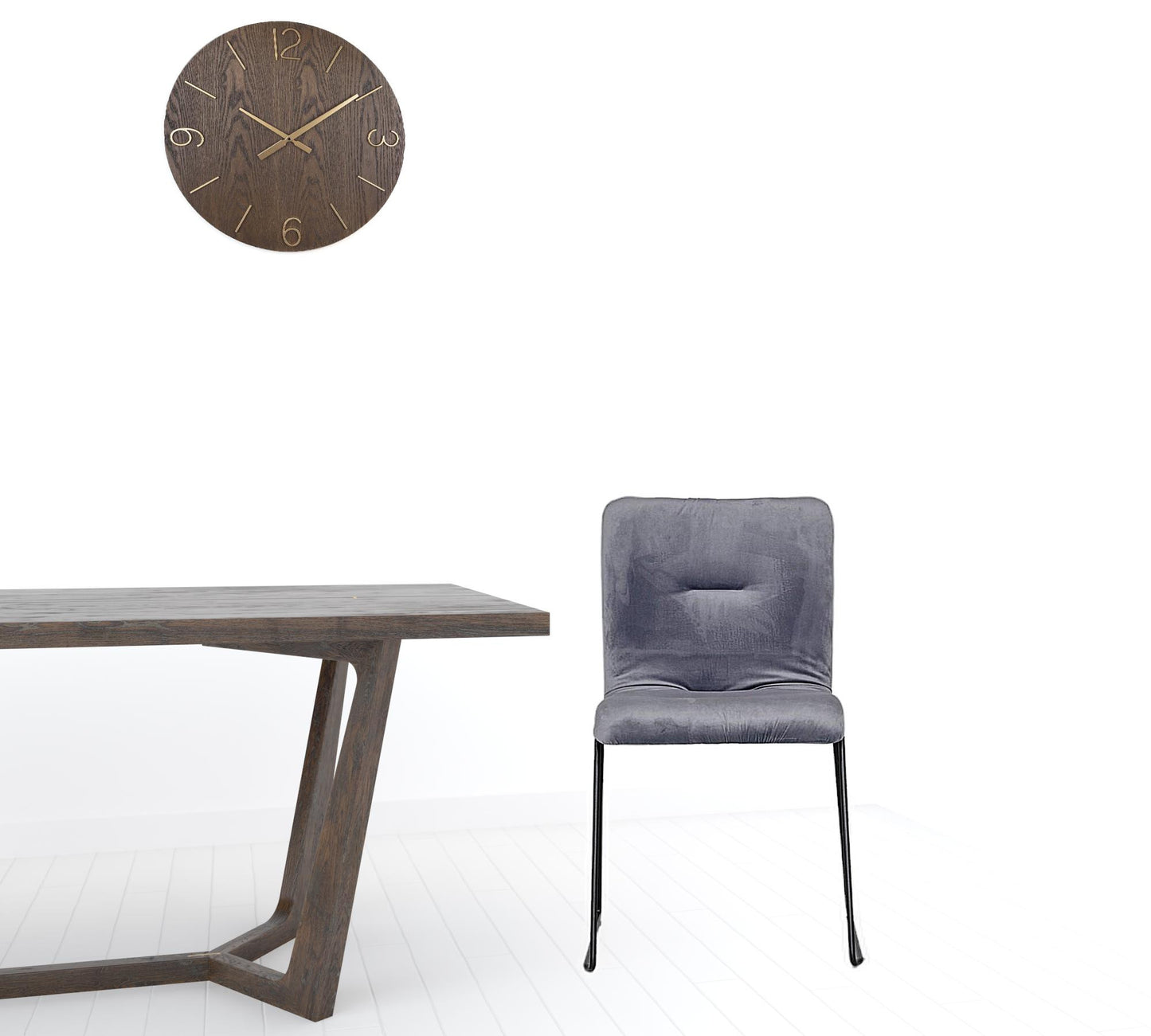 Gray Velvet Dining Chairs - Set of 2