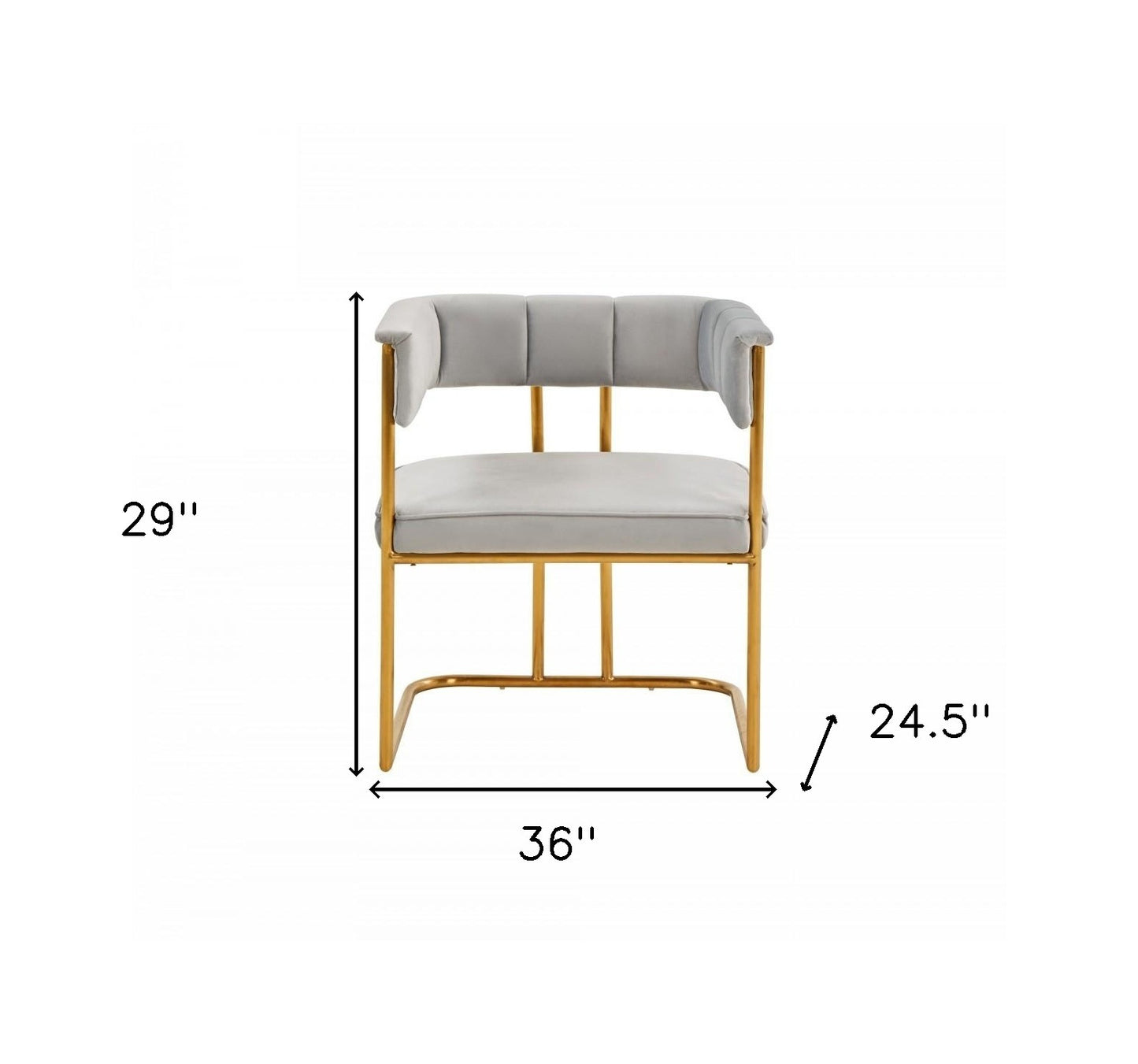 Gray & Gold Fabric Dining Chair