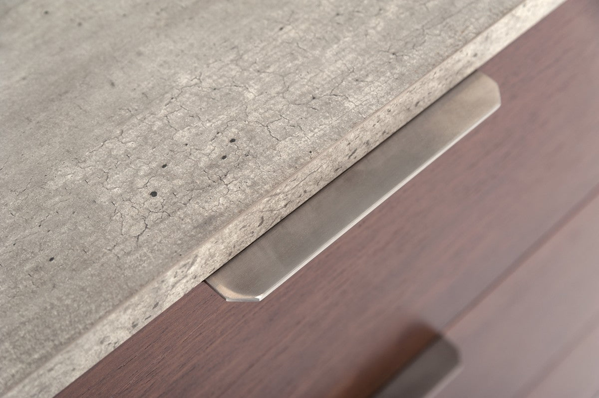 Modern Dark Walnut & Concrete Nightstand