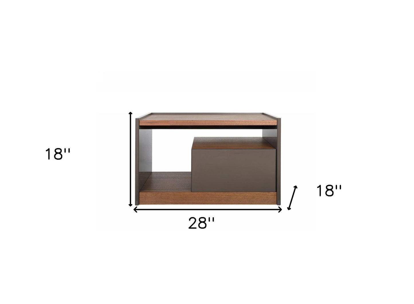 Modern Walnut Nightstand w/ Drawer Box