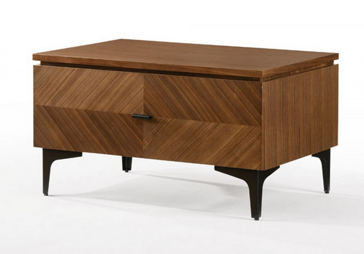 Mid Century Walnut Nightstand w/ 2 Drawers