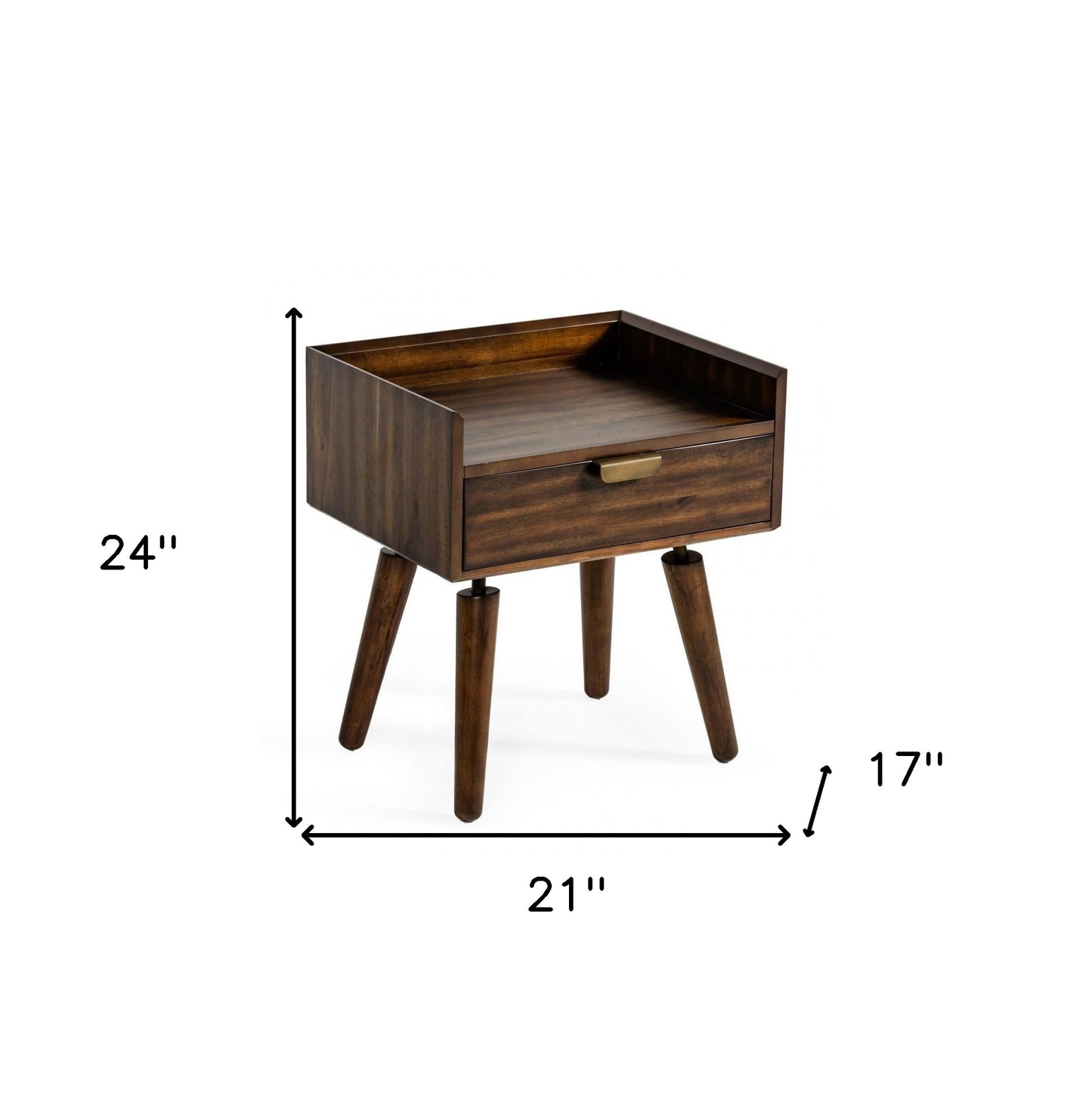 Classic Dark Walnut Acacia Nightstand