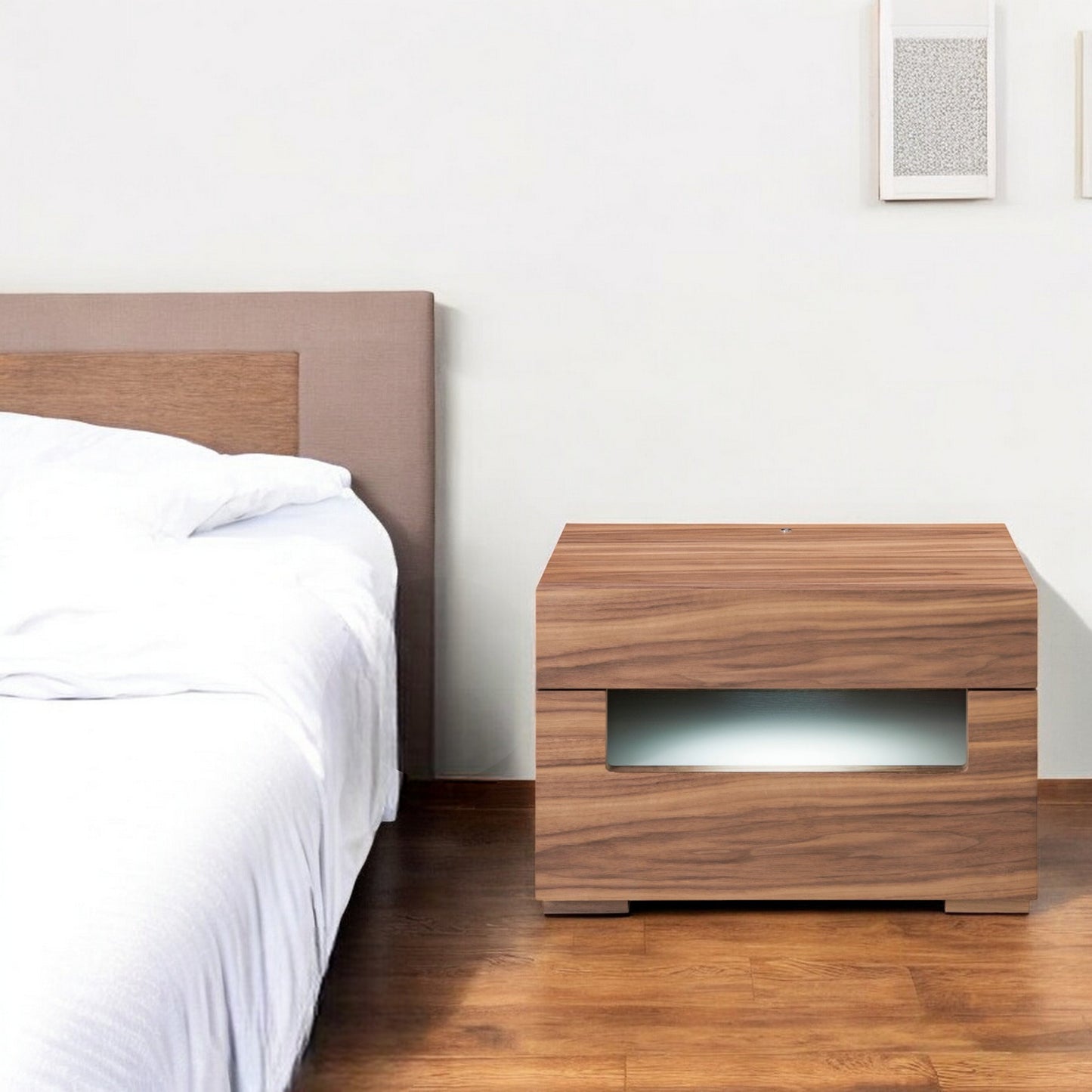 Darby Walnut Nightstand w/ 2 Drawers