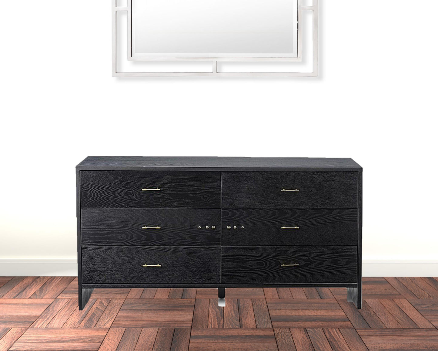 Gray Wash Solid Wood 7-Drawer Triple Dresser