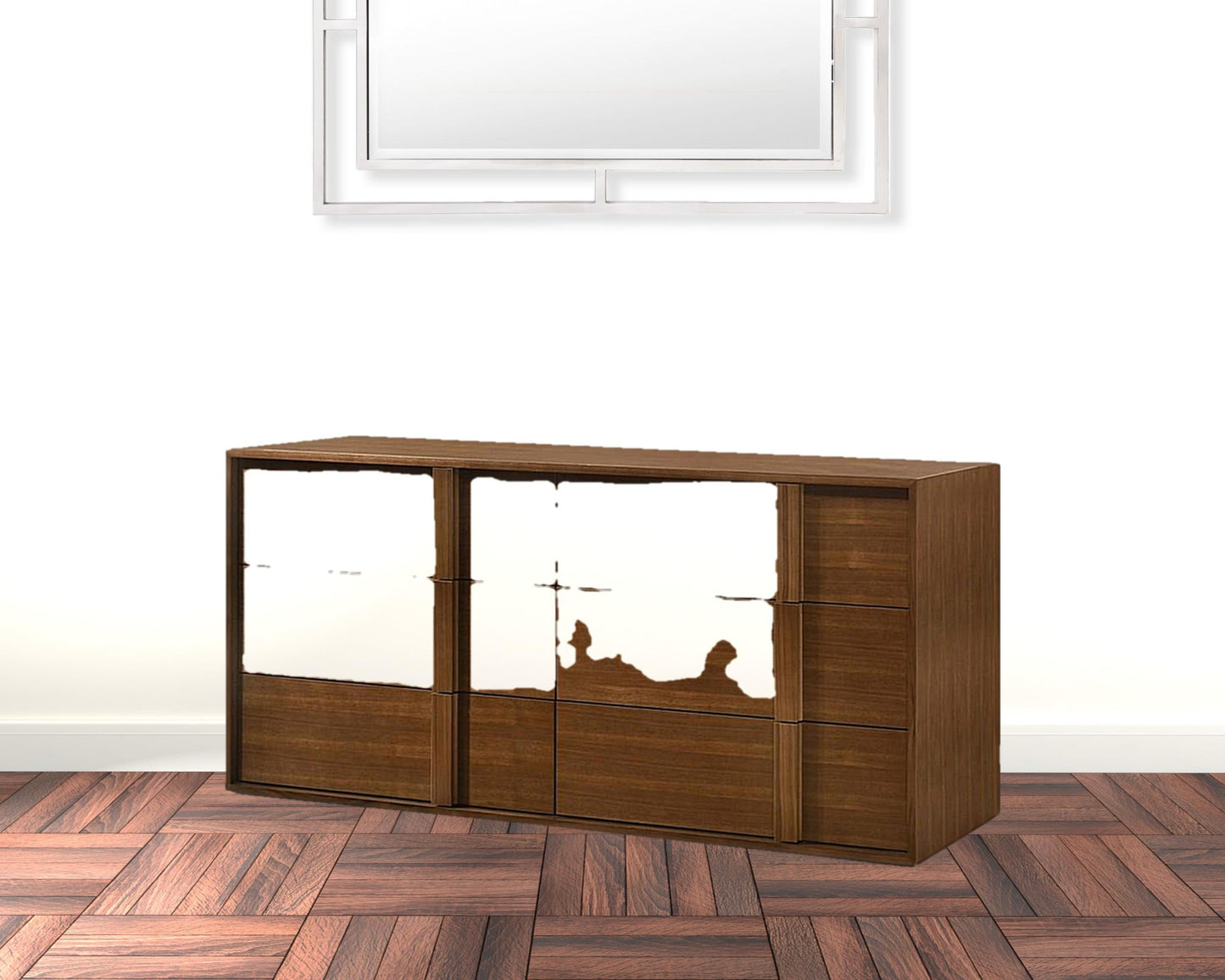 Silver Aluminum 4-Drawer Dresser