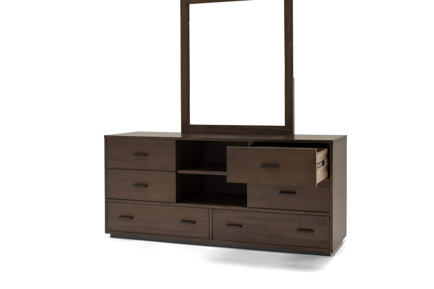 Brown Solid Wood 5-Drawer Dresser