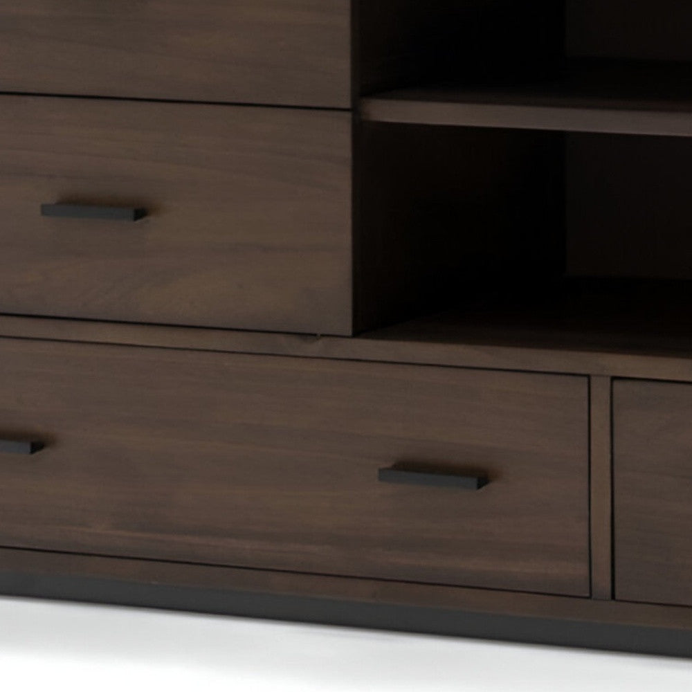 Brown Solid Wood 5-Drawer Dresser