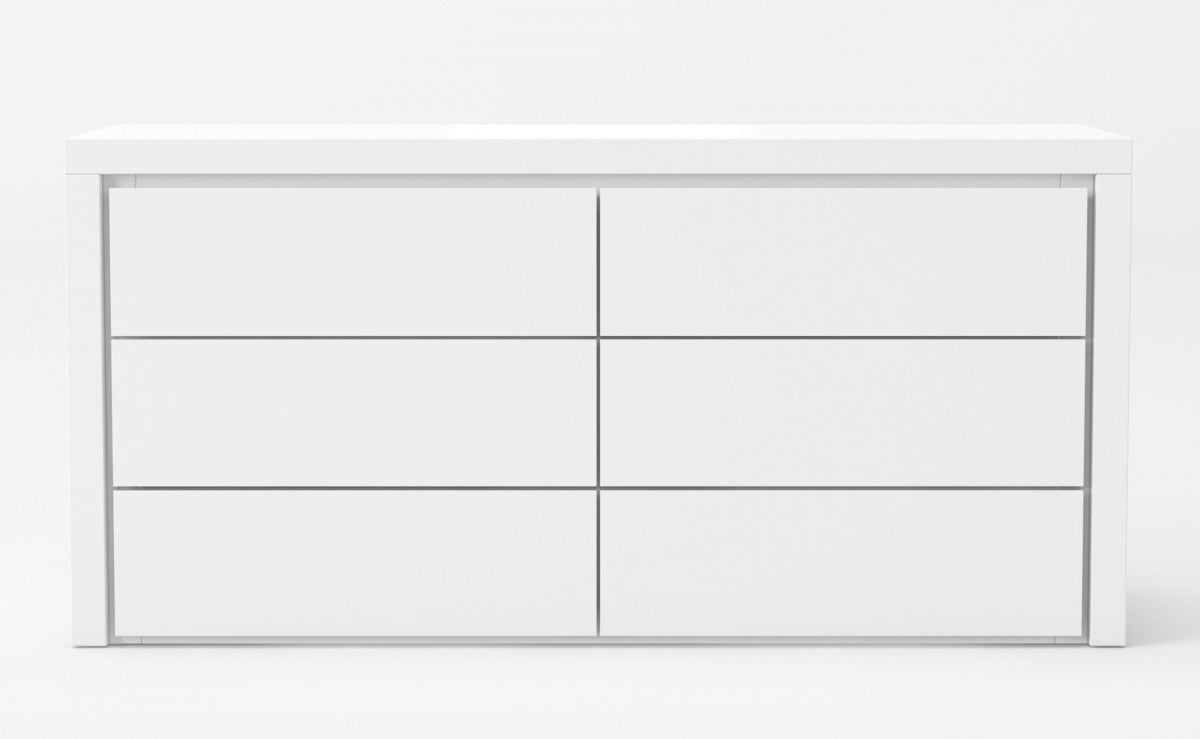 White 6-Drawer Double Dresser