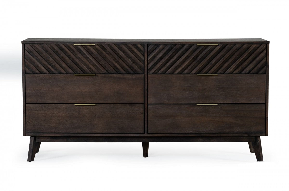 Pearl Wood 5-Drawer Triple Dresser
