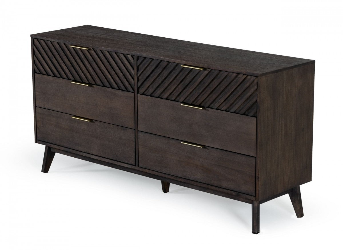 Pearl Wood 5-Drawer Triple Dresser