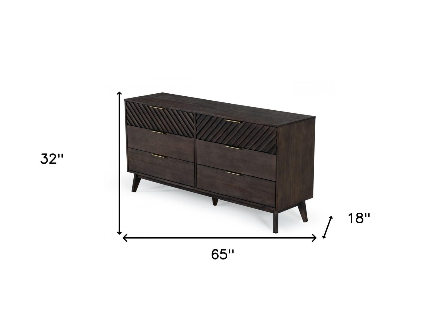 Pearl Wood 5-Drawer Triple Dresser