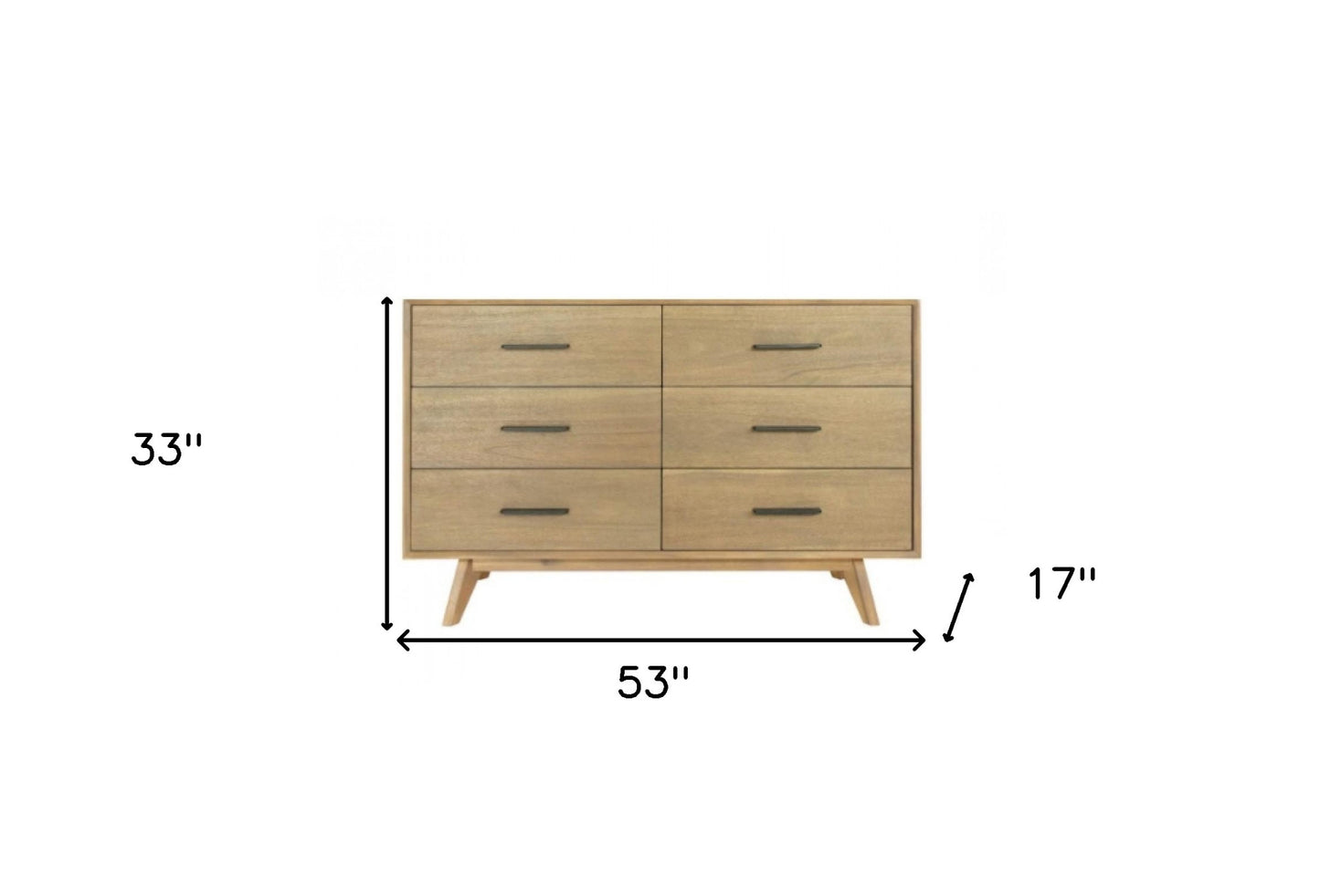Brown and White Wood 7-Drawer Triple Dresser