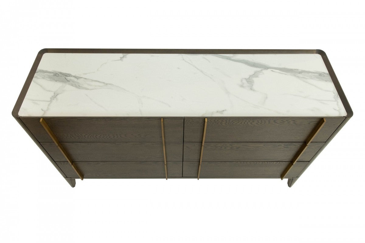 Grey Wood 3-Drawer Dresser