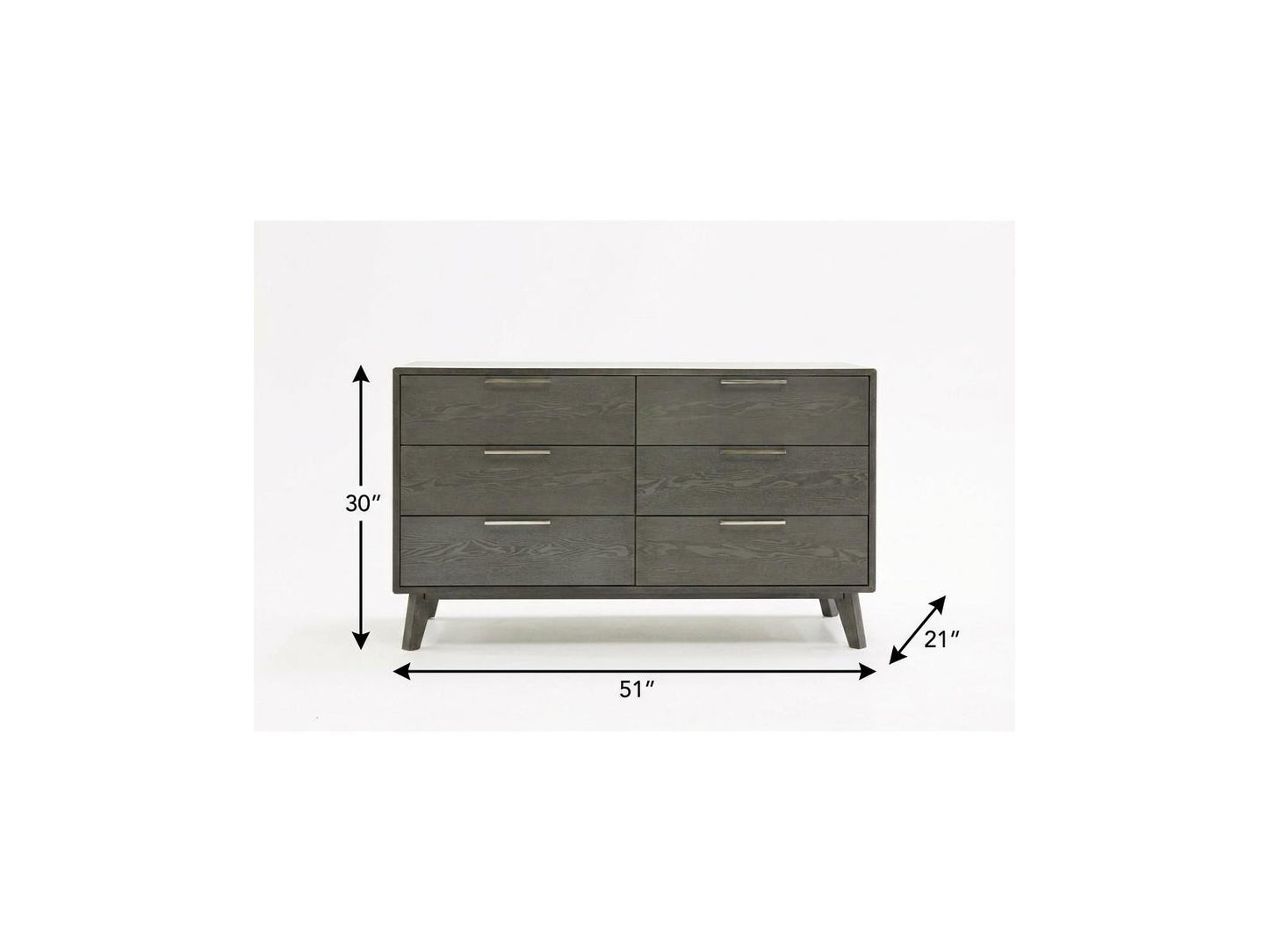 Grey Wash Solid Wood Six Drawer Double Dresser image 7