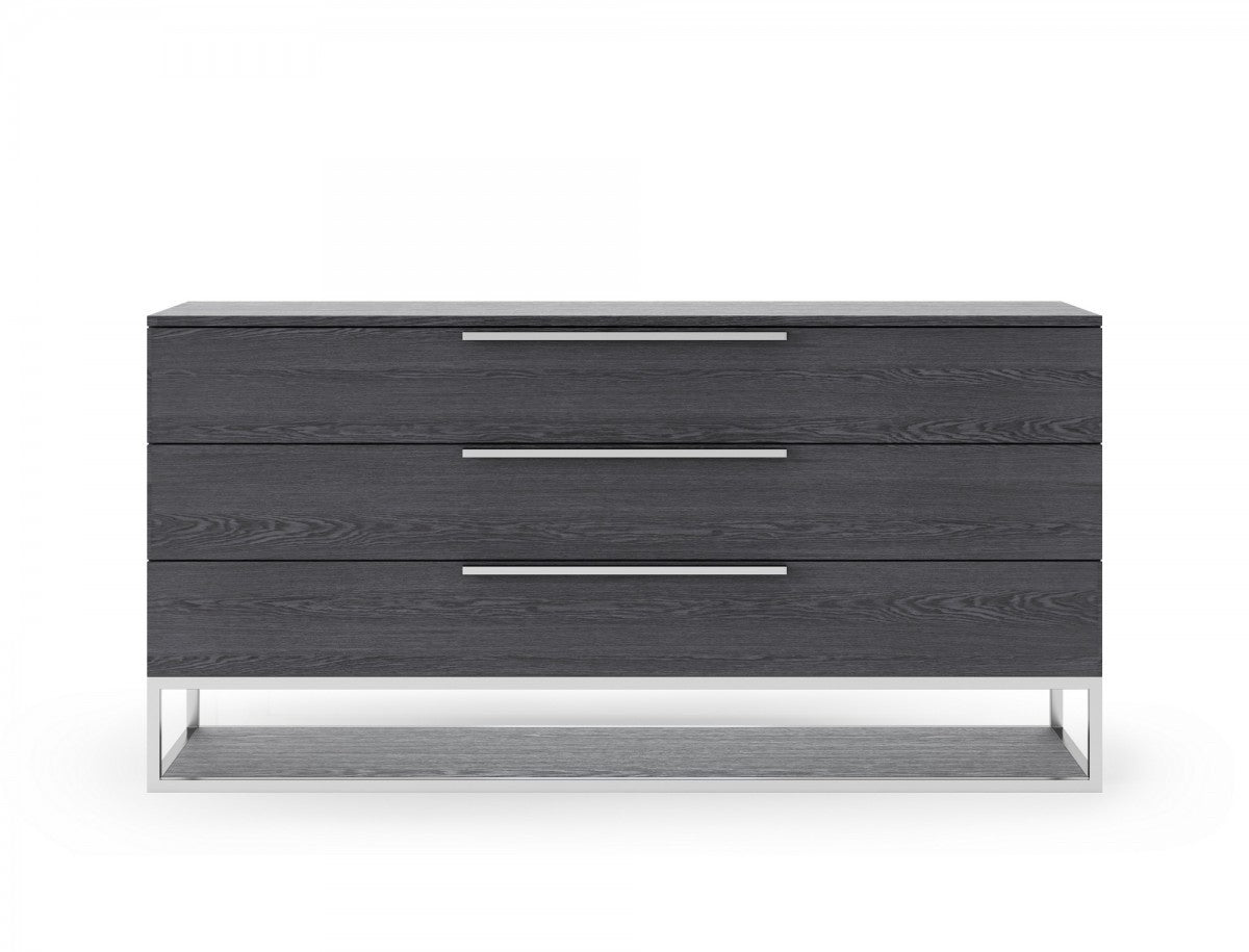 Dark Brown Solid Wood 6-Drawer Double Dresser
