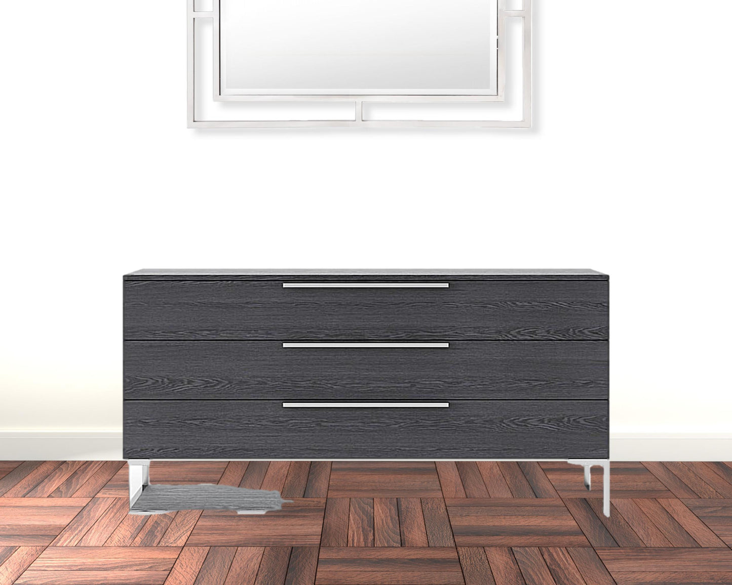 Dark Brown Solid Wood 6-Drawer Double Dresser