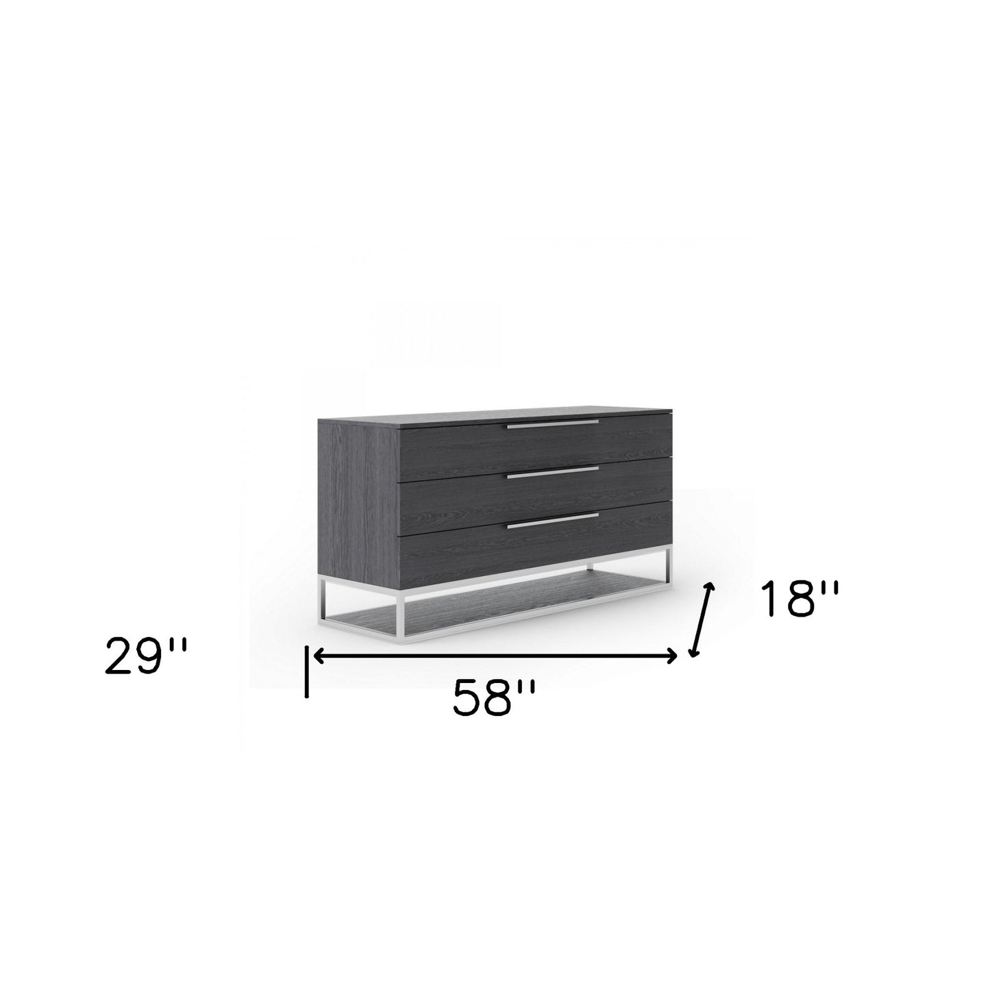 Dark Brown Solid Wood 6-Drawer Double Dresser