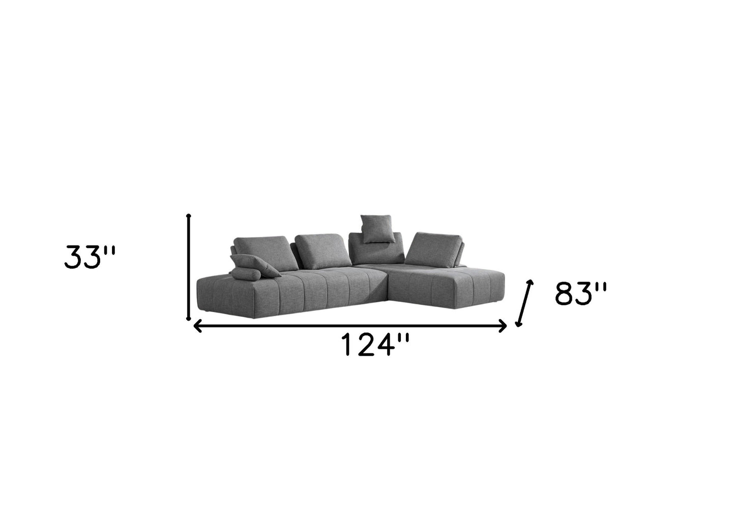 Gray Modular L Shaped 2 Piece Sectional