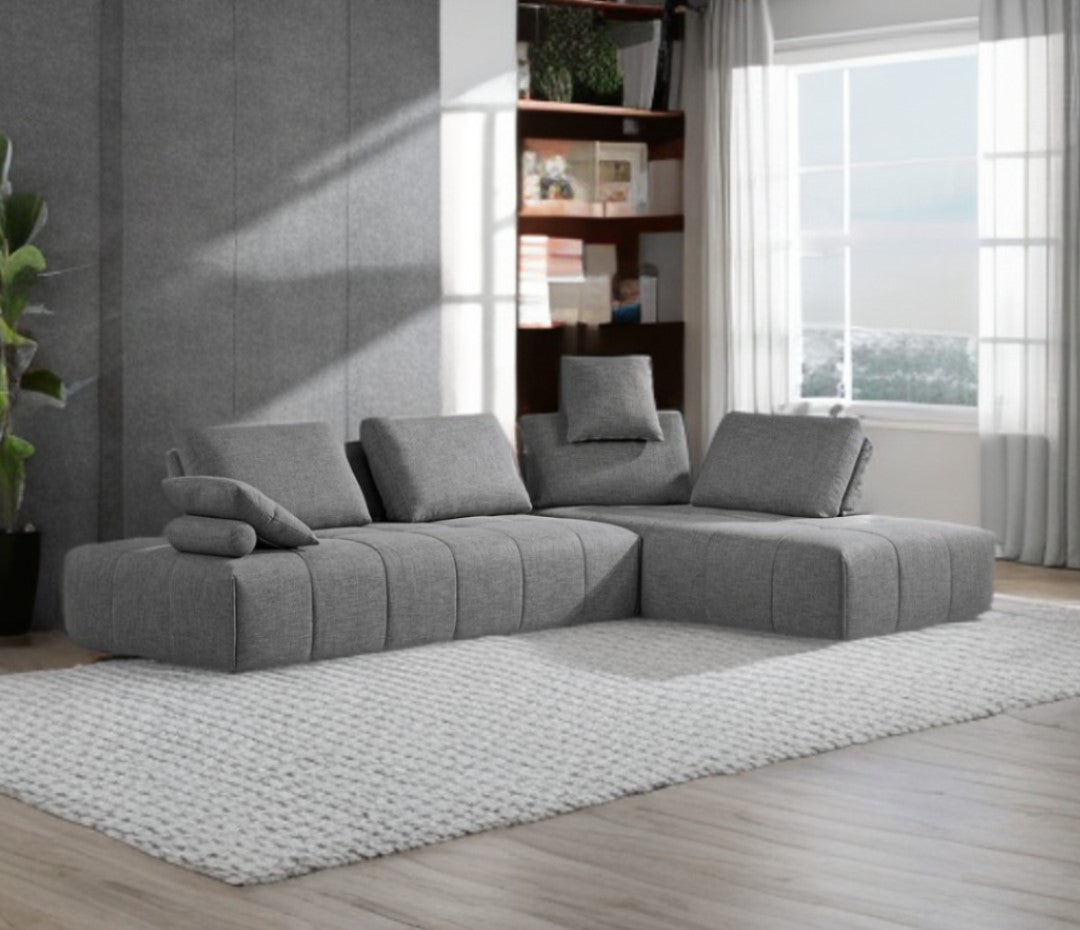Gray Modular L Shaped 2 Piece Sectional