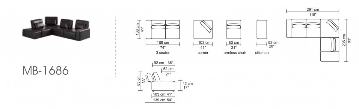 Light Gray Modular L Shaped 4 Piece Sectional