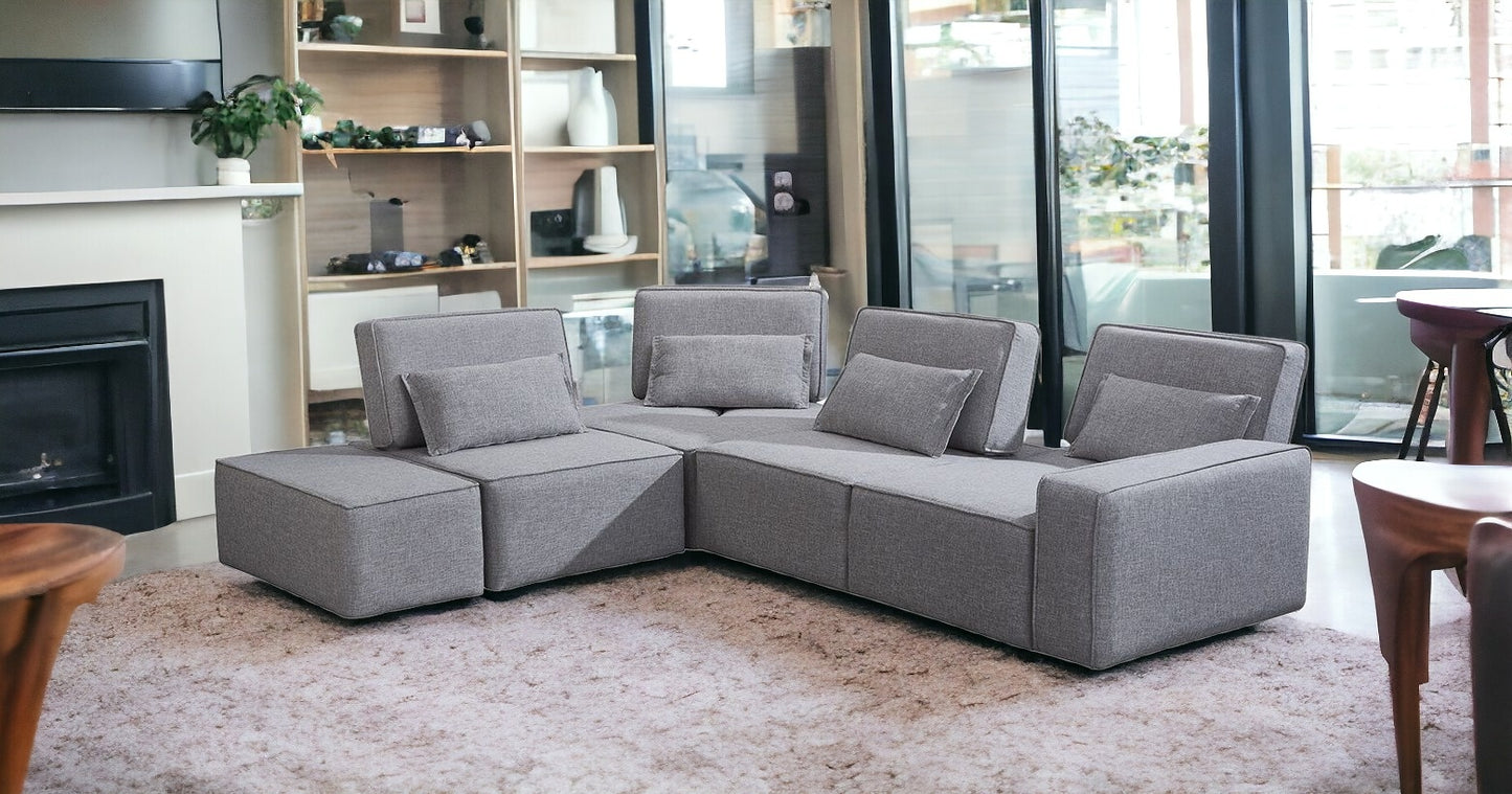 Light Gray Modular L Shaped 4 Piece Sectional