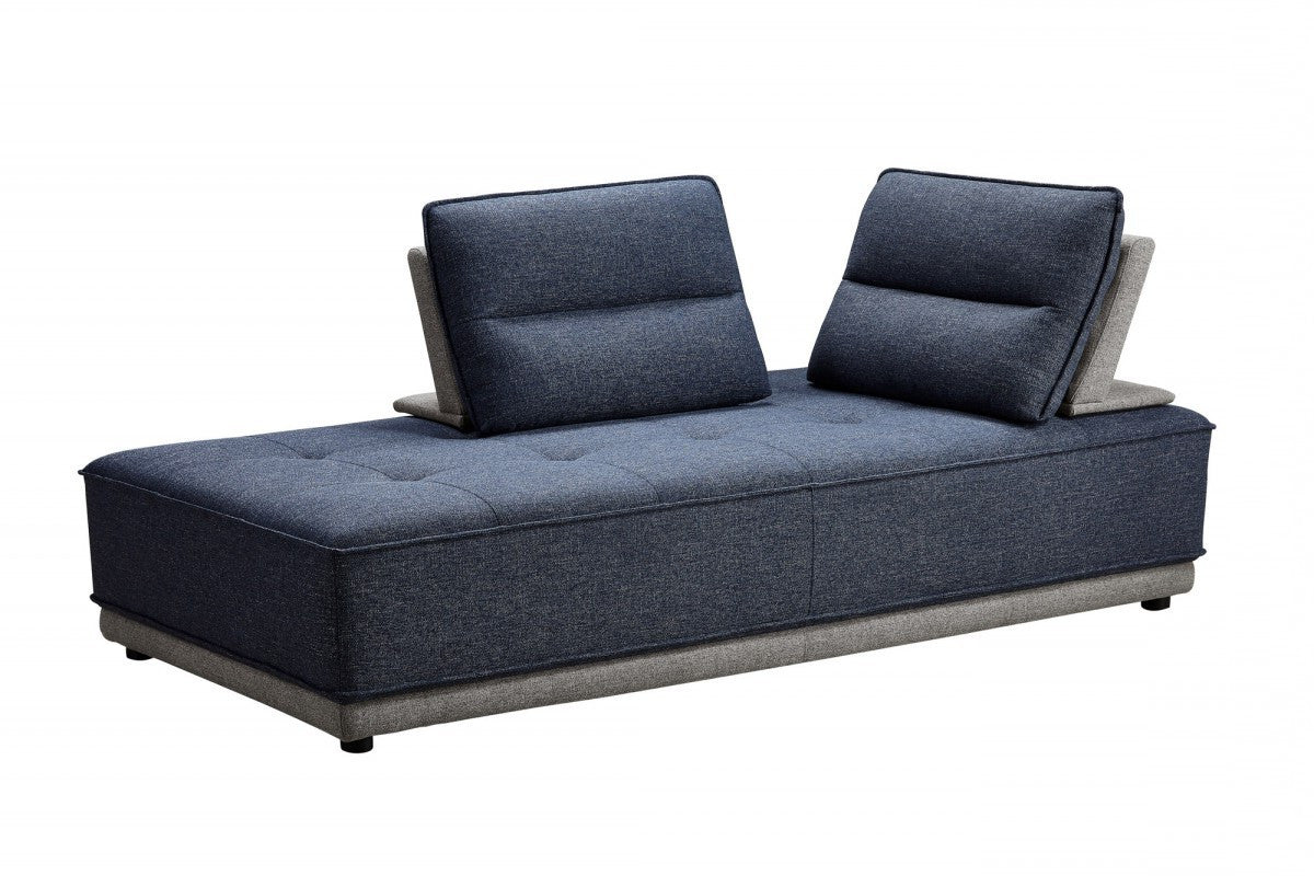 Blue and Gray Ultimate Lounger Modular Sectional