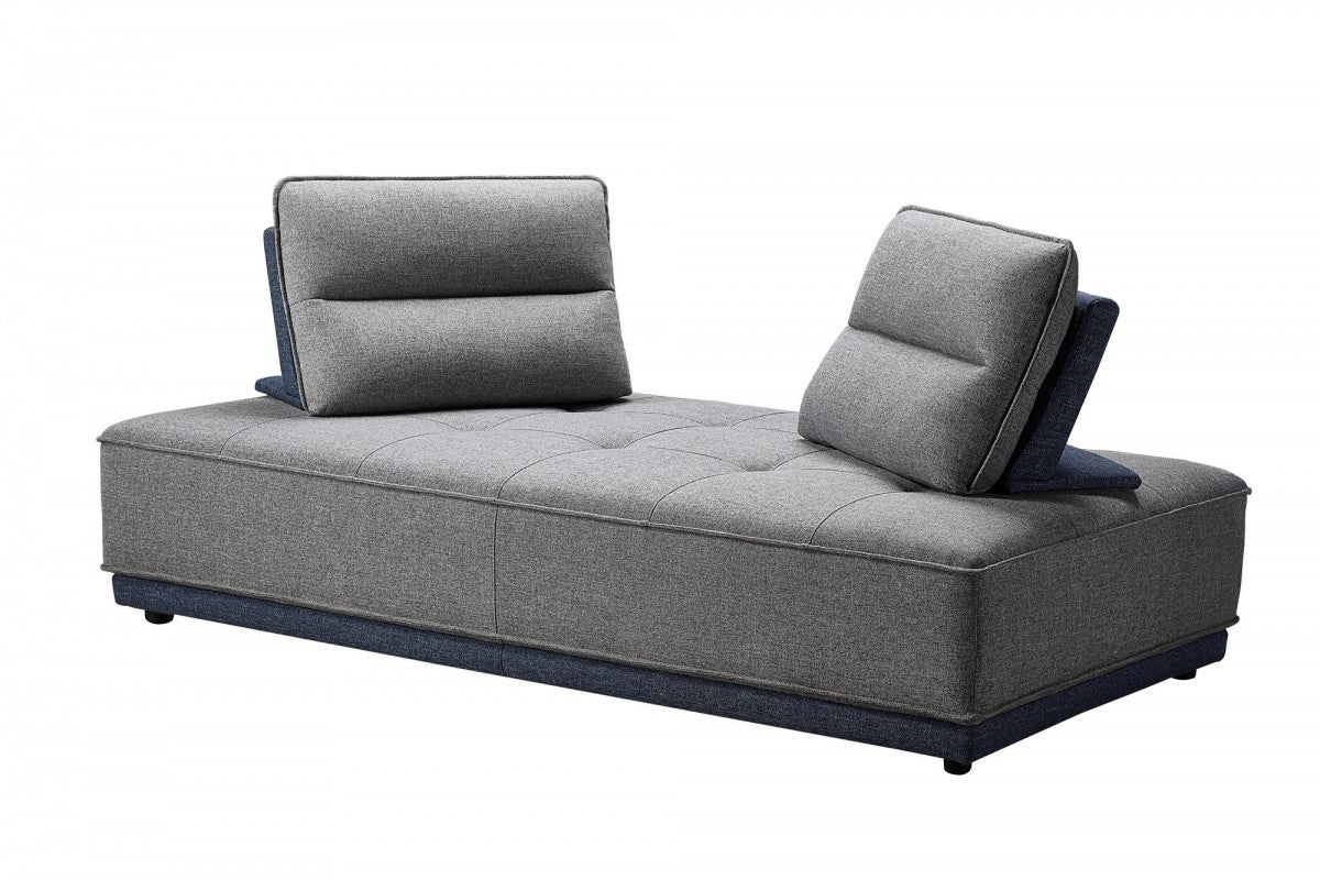 Blue and Gray Ultimate Lounger Modular Sectional