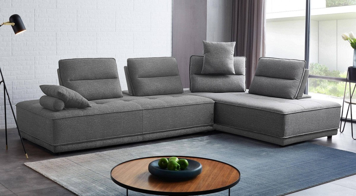 Gray L Shaped 2 Piece Sectional