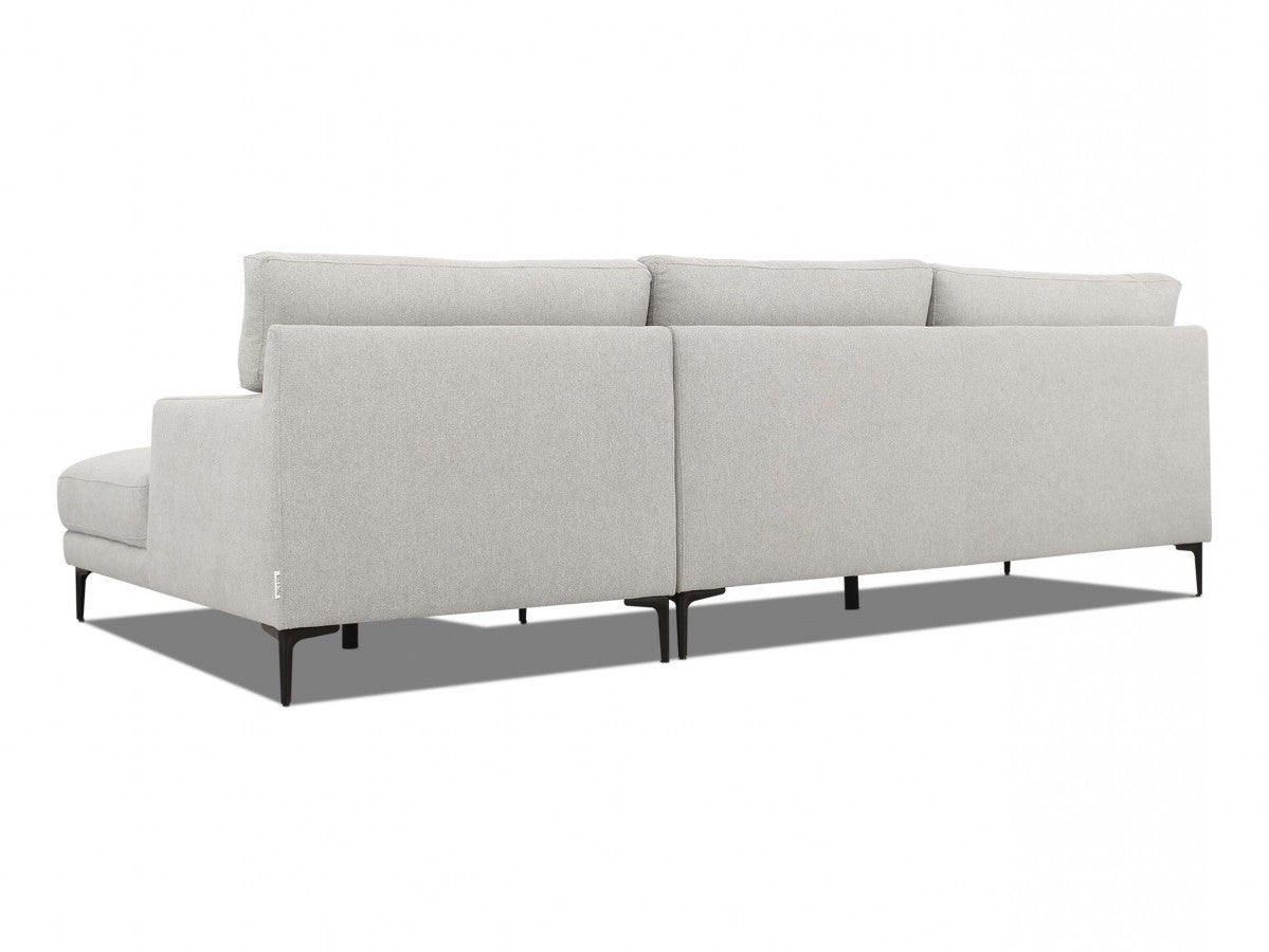 Contemporary Dove Gray Squared Edge Left Facing Sectional