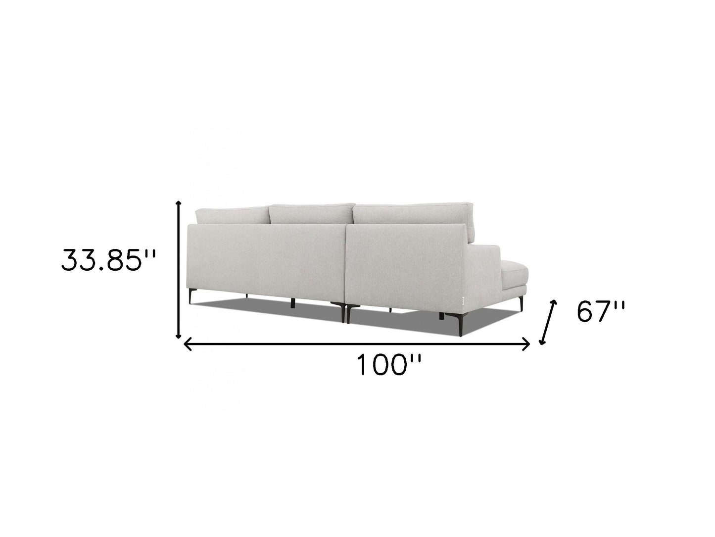 Contemporary Dove Gray Squared Edge Left Facing Sectional