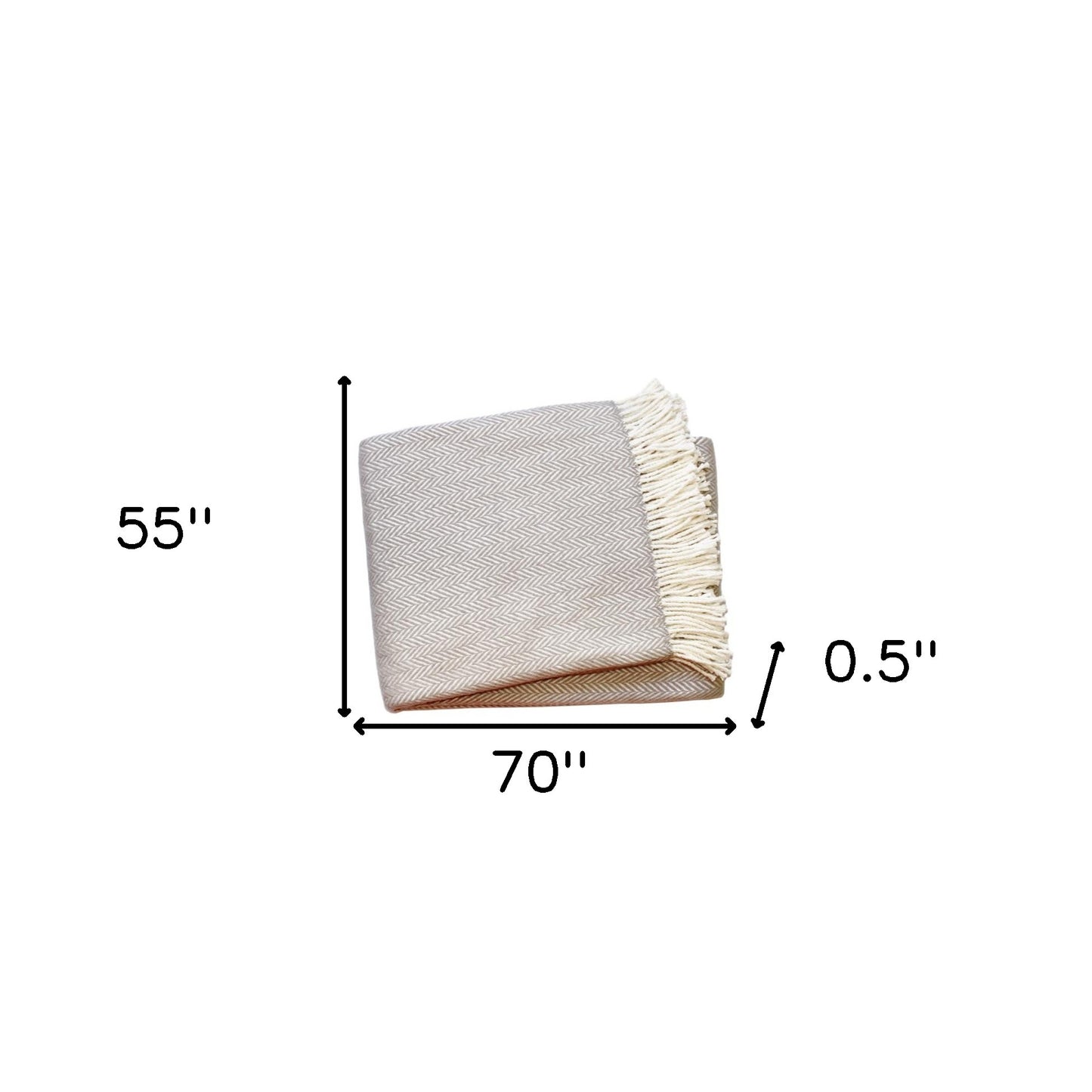 Grey & White Dreamy Soft Herringbone Throw